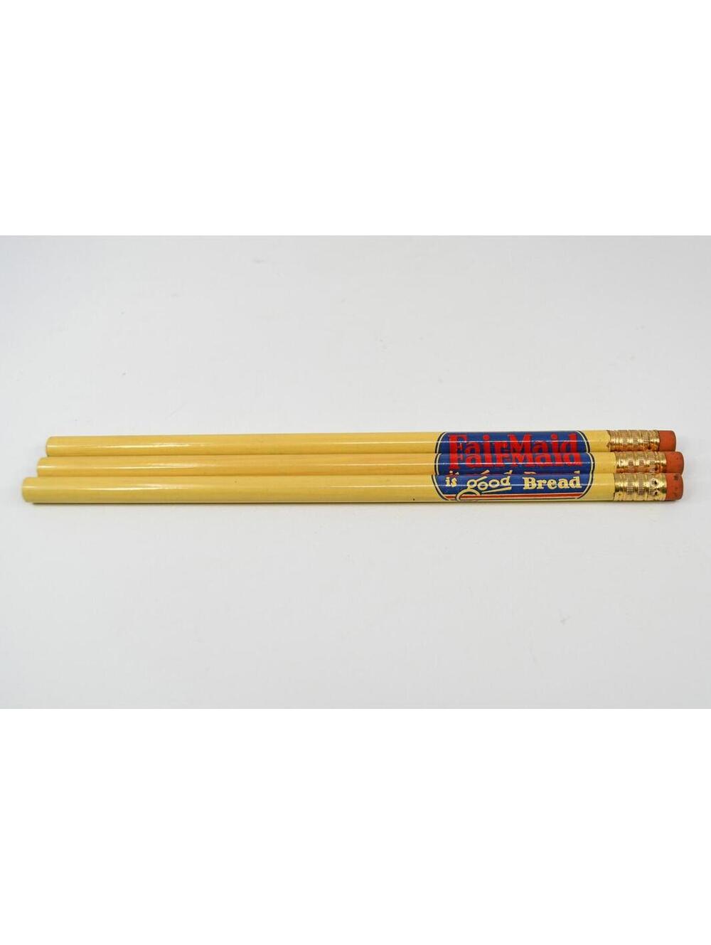 Lot of 3 Vintage Unsharpened Fair Maid is Good Bread Pencil Advertising Texas